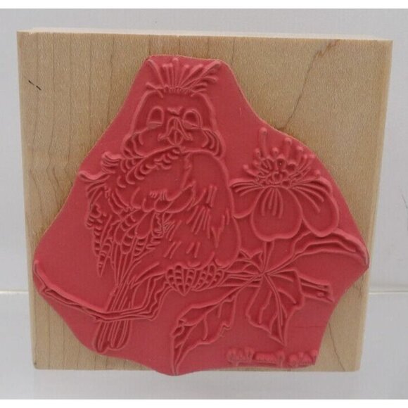 Bluebird w Apple Blossom Stamp #60042 ©Carolyn Shore Wright Stamps Happen Inc US - Picture 2 of 2